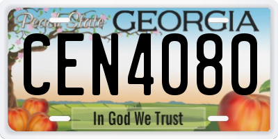 GA license plate CEN4080