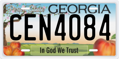 GA license plate CEN4084