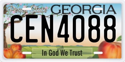 GA license plate CEN4088