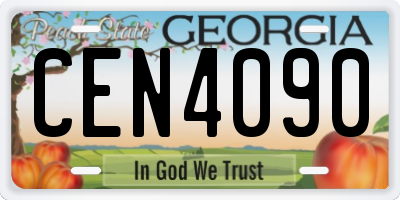 GA license plate CEN4090