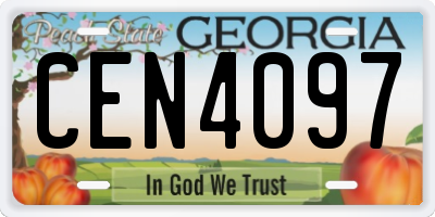 GA license plate CEN4097
