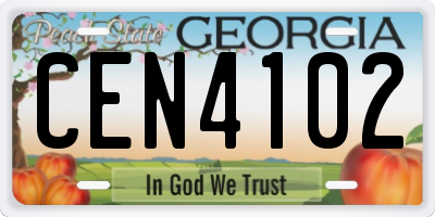 GA license plate CEN4102
