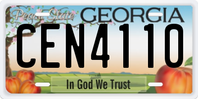 GA license plate CEN4110