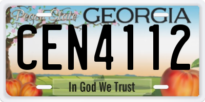 GA license plate CEN4112