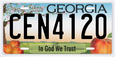 GA license plate CEN4120