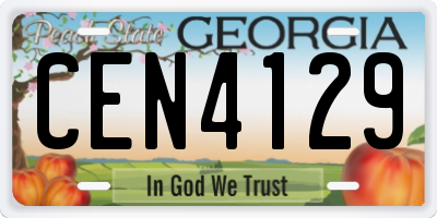 GA license plate CEN4129