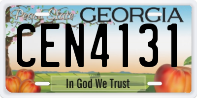 GA license plate CEN4131