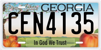 GA license plate CEN4135