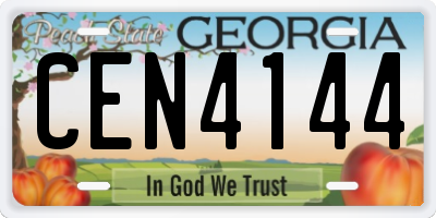GA license plate CEN4144