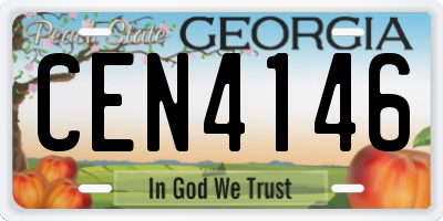 GA license plate CEN4146