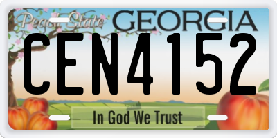 GA license plate CEN4152