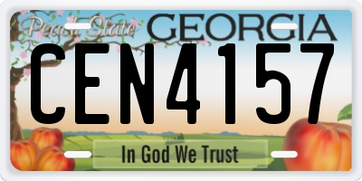 GA license plate CEN4157
