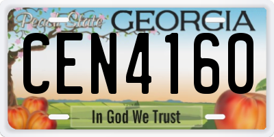 GA license plate CEN4160