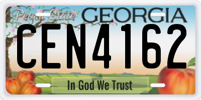 GA license plate CEN4162