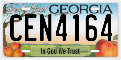 GA license plate CEN4164