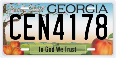 GA license plate CEN4178