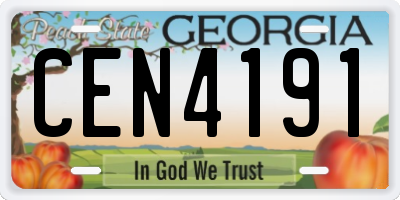 GA license plate CEN4191