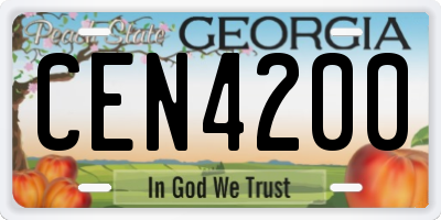 GA license plate CEN4200