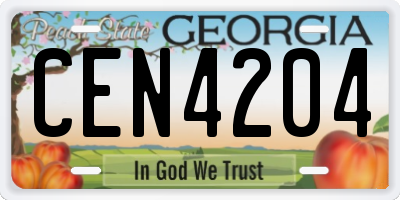 GA license plate CEN4204