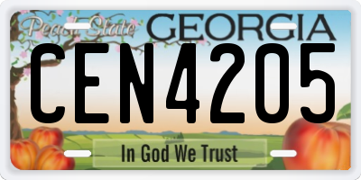 GA license plate CEN4205