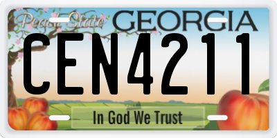 GA license plate CEN4211
