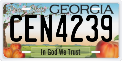 GA license plate CEN4239