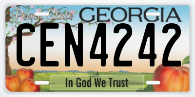 GA license plate CEN4242