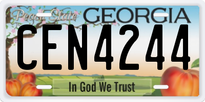 GA license plate CEN4244