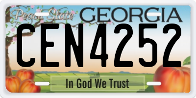 GA license plate CEN4252
