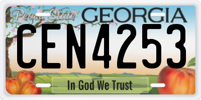 GA license plate CEN4253