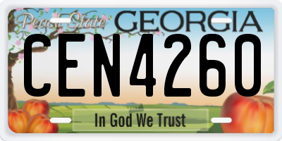 GA license plate CEN4260