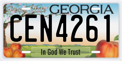 GA license plate CEN4261