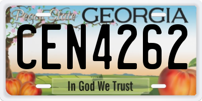 GA license plate CEN4262