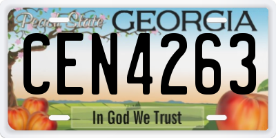 GA license plate CEN4263