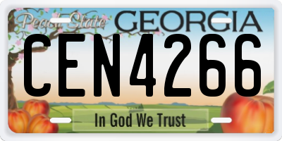 GA license plate CEN4266