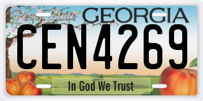 GA license plate CEN4269