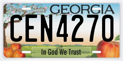GA license plate CEN4270