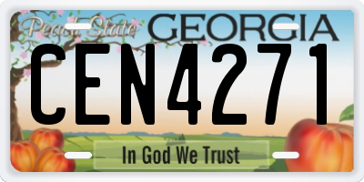 GA license plate CEN4271