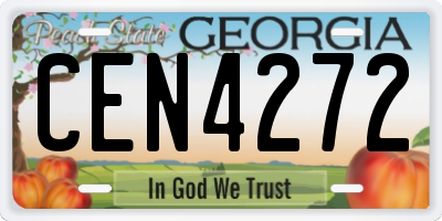 GA license plate CEN4272