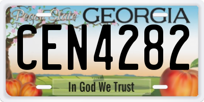 GA license plate CEN4282