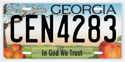 GA license plate CEN4283