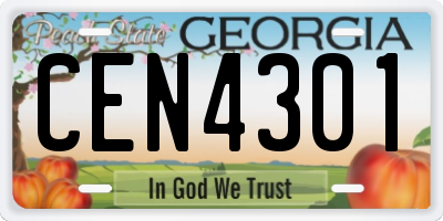 GA license plate CEN4301