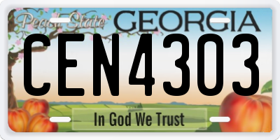 GA license plate CEN4303