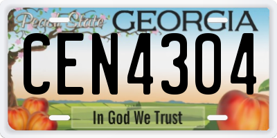 GA license plate CEN4304