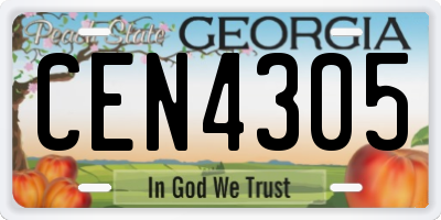 GA license plate CEN4305