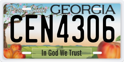 GA license plate CEN4306