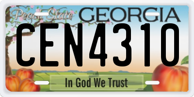 GA license plate CEN4310