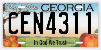 GA license plate CEN4311