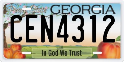 GA license plate CEN4312