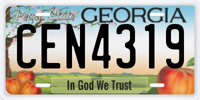 GA license plate CEN4319